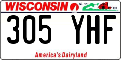 WI license plate 305YHF