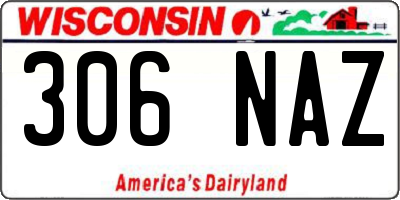 WI license plate 306NAZ
