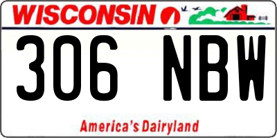 WI license plate 306NBW
