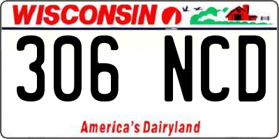WI license plate 306NCD