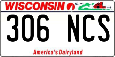WI license plate 306NCS