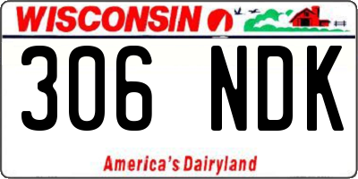 WI license plate 306NDK