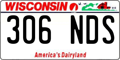 WI license plate 306NDS