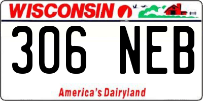 WI license plate 306NEB