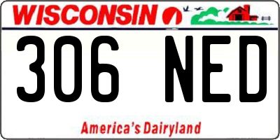 WI license plate 306NED
