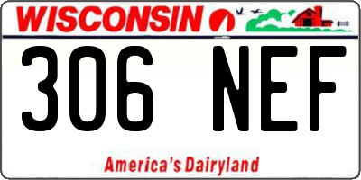 WI license plate 306NEF