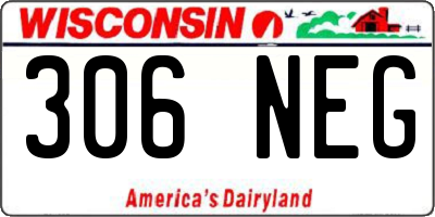 WI license plate 306NEG