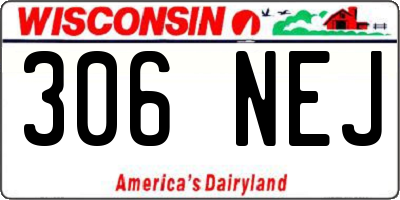 WI license plate 306NEJ
