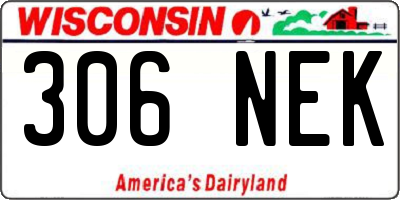 WI license plate 306NEK