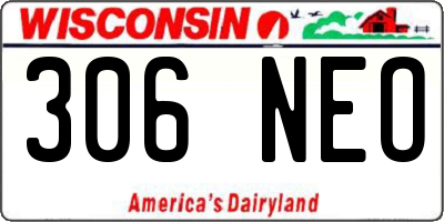 WI license plate 306NEO