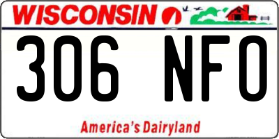 WI license plate 306NFO
