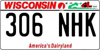 WI license plate 306NHK