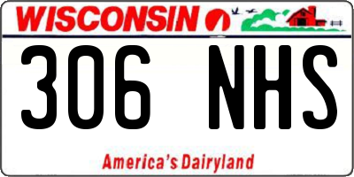 WI license plate 306NHS