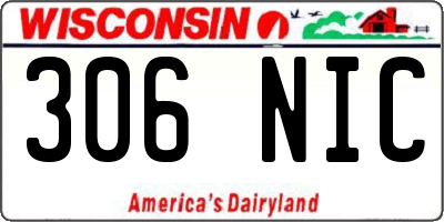 WI license plate 306NIC