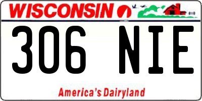 WI license plate 306NIE