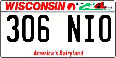 WI license plate 306NIO
