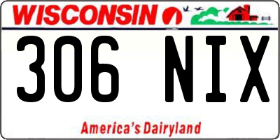 WI license plate 306NIX