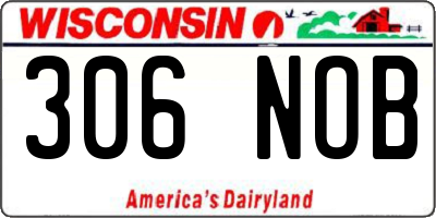 WI license plate 306NOB
