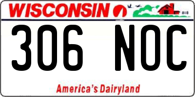 WI license plate 306NOC