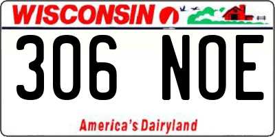 WI license plate 306NOE