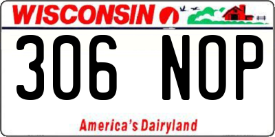 WI license plate 306NOP