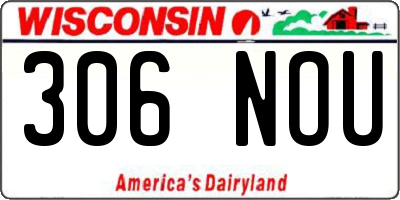 WI license plate 306NOU
