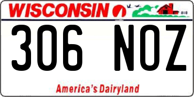 WI license plate 306NOZ