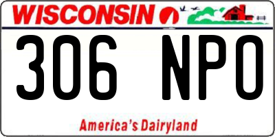 WI license plate 306NPO