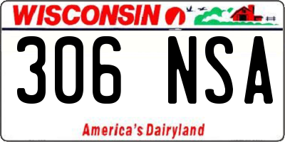WI license plate 306NSA