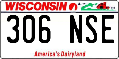 WI license plate 306NSE