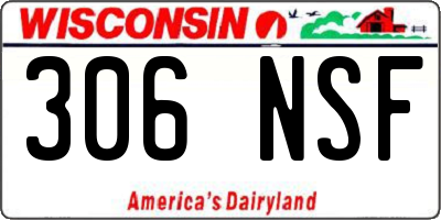 WI license plate 306NSF