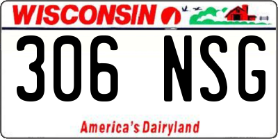 WI license plate 306NSG