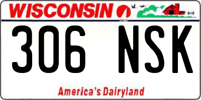 WI license plate 306NSK