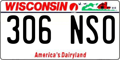 WI license plate 306NSO