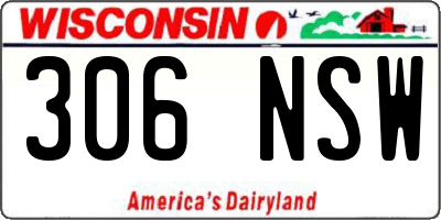 WI license plate 306NSW
