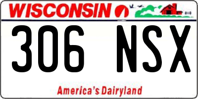 WI license plate 306NSX