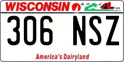 WI license plate 306NSZ