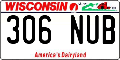 WI license plate 306NUB