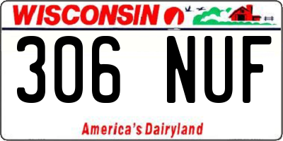 WI license plate 306NUF