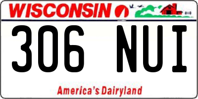 WI license plate 306NUI