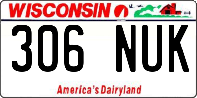WI license plate 306NUK