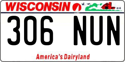 WI license plate 306NUN