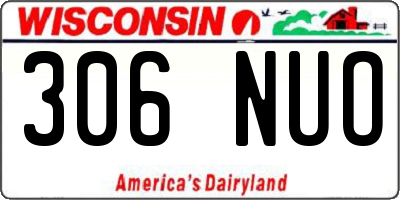 WI license plate 306NUO