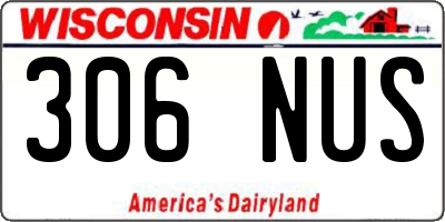 WI license plate 306NUS