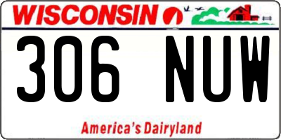 WI license plate 306NUW