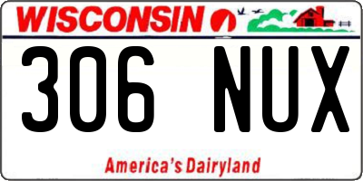 WI license plate 306NUX