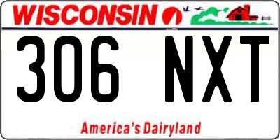 WI license plate 306NXT