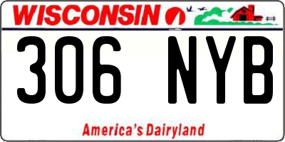 WI license plate 306NYB
