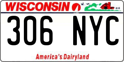 WI license plate 306NYC