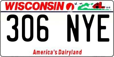 WI license plate 306NYE